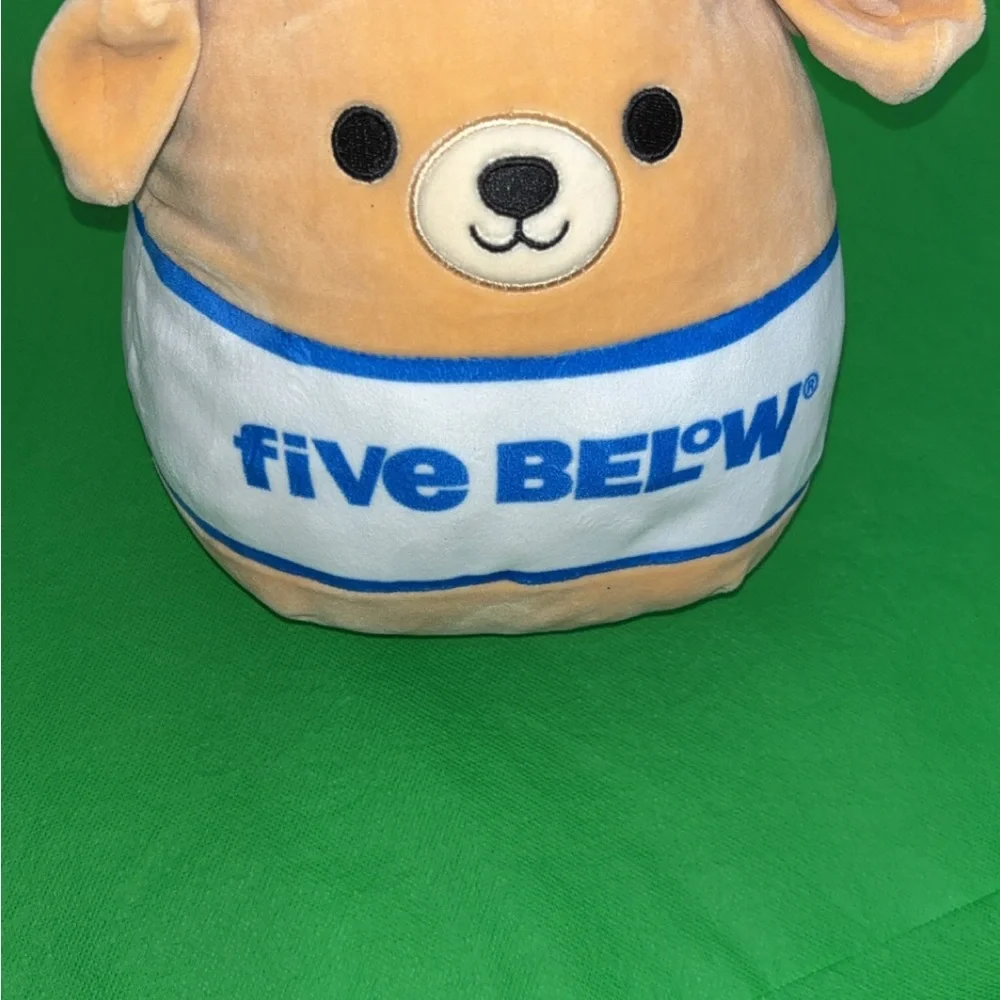 Squishmallows Spencer Tan and White Stuffed Dog with Floppy Ears 5below